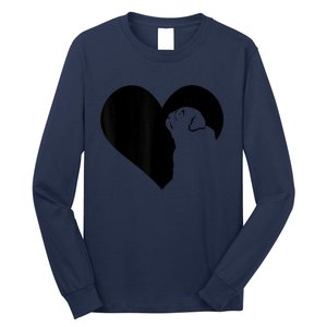 Pug Dog Heart Silhouette Pug Long Sleeve Shirt