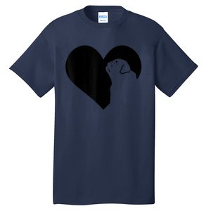 Pug Dog Heart Silhouette Pug Tall T-Shirt