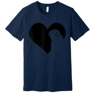 Pug Dog Heart Silhouette Pug Premium T-Shirt