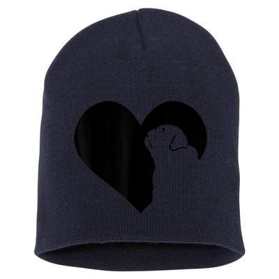 Pug Dog Heart Silhouette Pug Short Acrylic Beanie