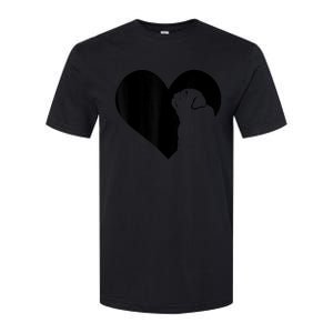 Pug Dog Heart Silhouette Pug Softstyle CVC T-Shirt