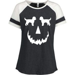 Pumpkin Doodle Halloween Goldendoodle Halloween Enza Ladies Jersey Colorblock Tee