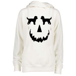 Pumpkin Doodle Halloween Goldendoodle Halloween Womens Funnel Neck Pullover Hood