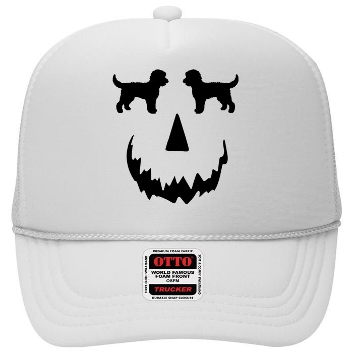 Pumpkin Doodle Halloween Goldendoodle Halloween High Crown Mesh Back Trucker Hat