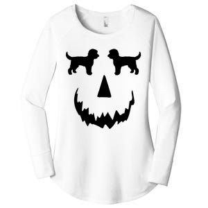 Pumpkin Doodle Halloween Goldendoodle Halloween Women's Perfect Tri Tunic Long Sleeve Shirt