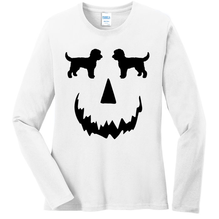 Pumpkin Doodle Halloween Goldendoodle Halloween Ladies Long Sleeve Shirt