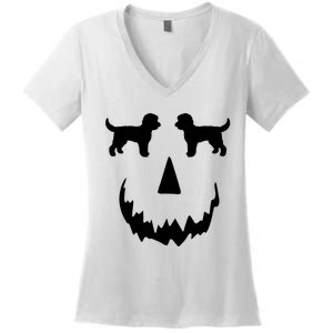 Pumpkin Doodle Halloween Goldendoodle Halloween Women's V-Neck T-Shirt