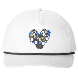 Penguin Dad Heart Shape Daddy Valentine Papa Father's Day Gift Snapback Five-Panel Rope Hat