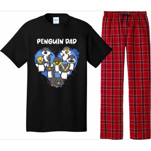 Penguin Dad Heart Shape Daddy Valentine Papa Father's Day Gift Pajama Set