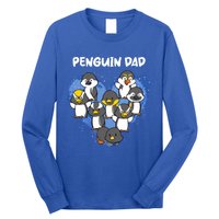 Penguin Dad Heart Shape Daddy Valentine Papa Father's Day Gift Long Sleeve Shirt