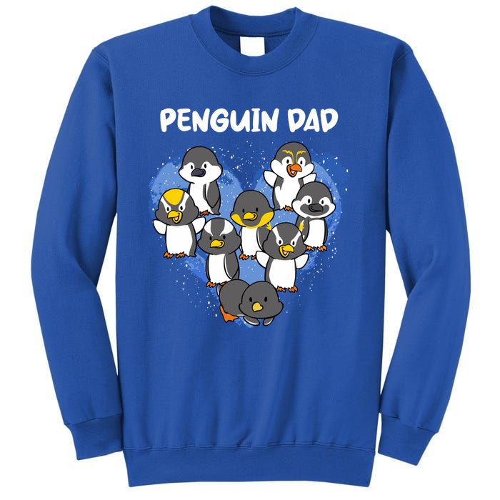 Penguin Dad Heart Shape Daddy Valentine Papa Father's Day Gift Sweatshirt