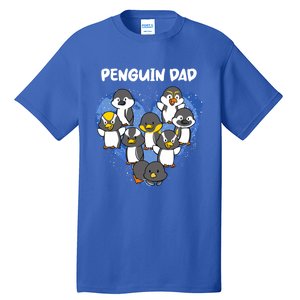 Penguin Dad Heart Shape Daddy Valentine Papa Father's Day Gift Tall T-Shirt