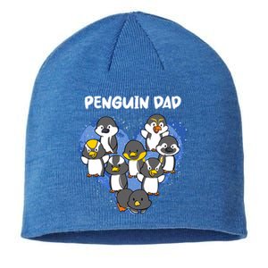 Penguin Dad Heart Shape Daddy Valentine Papa Father's Day Gift Sustainable Beanie