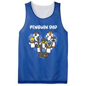 Penguin Dad Heart Shape Daddy Valentine Papa Father's Day Gift Mesh Reversible Basketball Jersey Tank