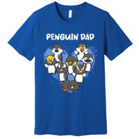 Penguin Dad Heart Shape Daddy Valentine Papa Father's Day Gift Premium T-Shirt