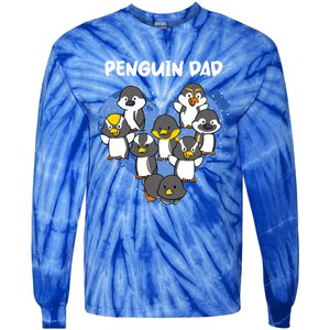 Penguin Dad Heart Shape Daddy Valentine Papa Father's Day Gift Tie-Dye Long Sleeve Shirt