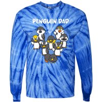 Penguin Dad Heart Shape Daddy Valentine Papa Father's Day Gift Tie-Dye Long Sleeve Shirt