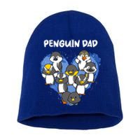 Penguin Dad Heart Shape Daddy Valentine Papa Father's Day Gift Short Acrylic Beanie