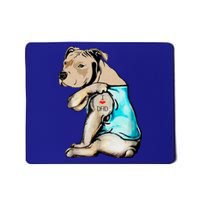 Pitbull Dog I Love Dad Tattoo Funny Family Meaningful Gift Mousepad