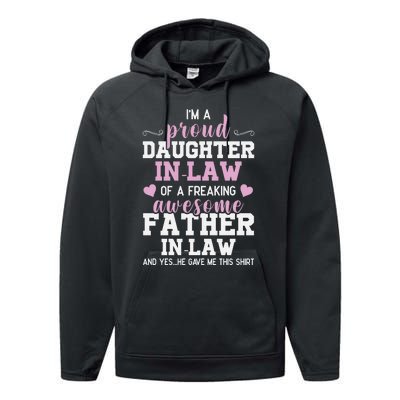 Proud Daughter In Law Of A Freaking Awesome Father In Law Performance Fleece Hoodie