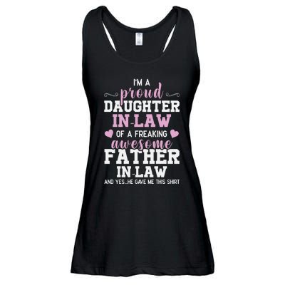 Proud Daughter In Law Of A Freaking Awesome Father In Law Ladies Essential Flowy Tank