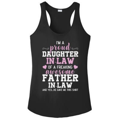 Proud Daughter In Law Of A Freaking Awesome Father In Law Ladies PosiCharge Competitor Racerback Tank