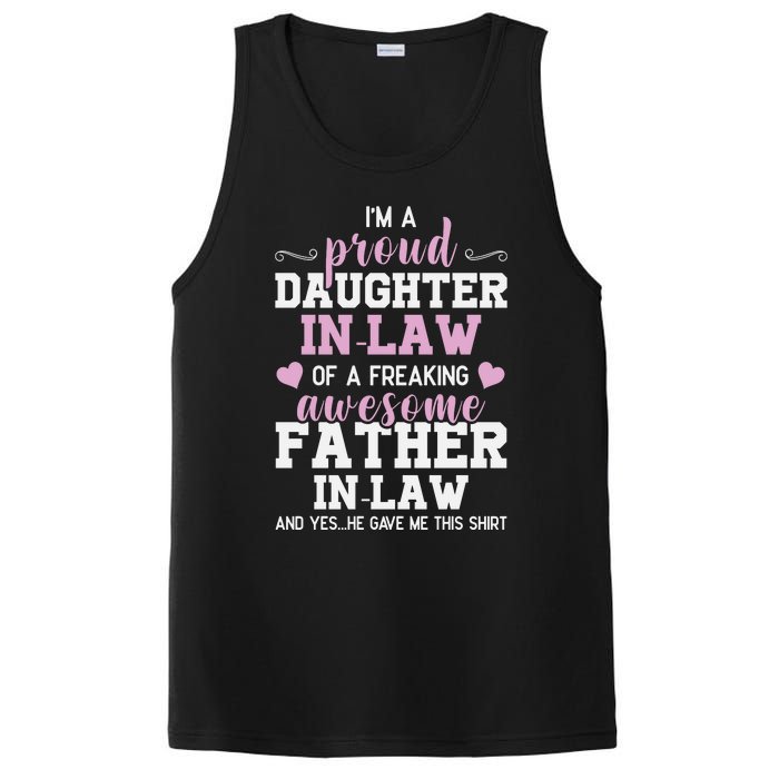 Proud Daughter In Law Of A Freaking Awesome Father In Law PosiCharge Competitor Tank