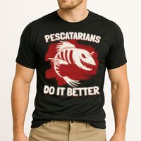 Pescatarians Do It Better Pescatarian Fish Food Gift Cooling Performance Crew T-Shirt