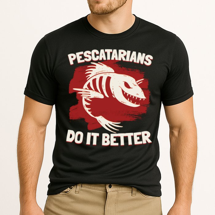 Pescatarians Do It Better Pescatarian Fish Food Gift Cooling Performance Crew T-Shirt