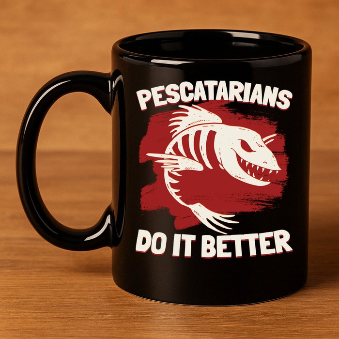 Pescatarians Do It Better Pescatarian Fish Food Gift 11oz C Handle Ceramic Mug