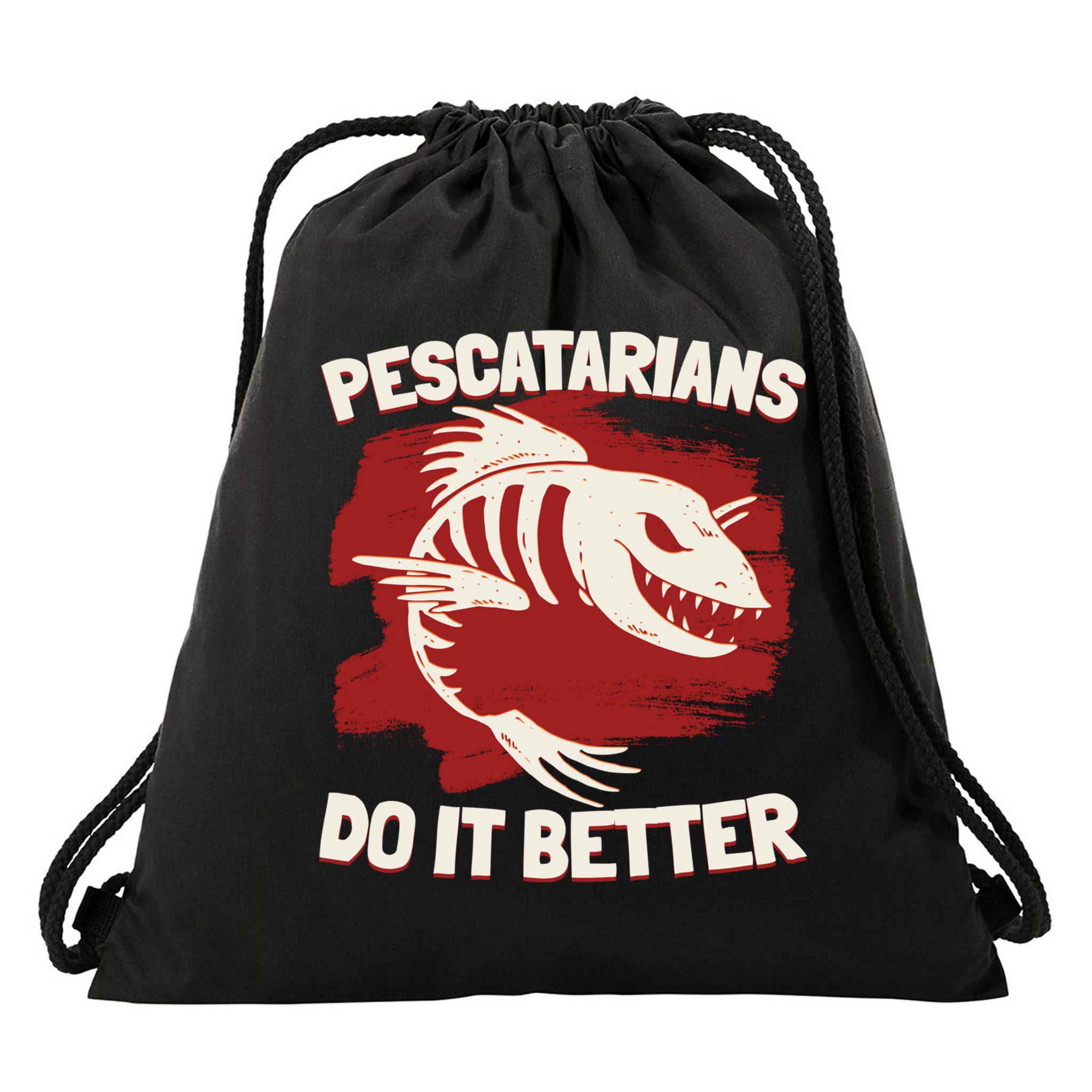 Pescatarians Do It Better Pescatarian Fish Food Gift Drawstring Bag