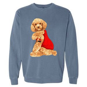 Poodle Dog I Love Mom Tattoo Lover funny Gift Garment-Dyed Sweatshirt