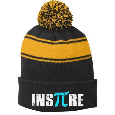 Pi Day Inspire Pi Symbol 3.14 Funny Math Teachers Students .Png Stripe Pom Pom Beanie