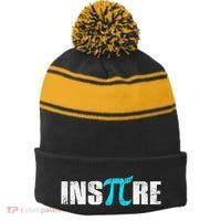 Pi Day Inspire Pi Symbol 3.14 Funny Math Teachers Students .Png Stripe Pom Pom Beanie
