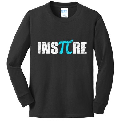 Pi Day Inspire Pi Symbol 3.14 Funny Math Teachers Students .Png Kids Long Sleeve Shirt