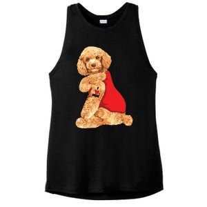 Poodle Dog I Love Mom Tattoo Lover Funny Gift Ladies PosiCharge Tri-Blend Wicking Tank