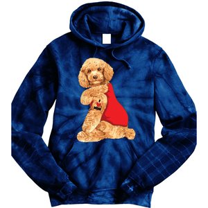 Poodle Dog I Love Mom Tattoo Lover Funny Gift Tie Dye Hoodie