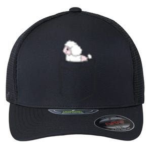 Poodle Dog In Pocket Funny Poodle Flexfit Unipanel Trucker Cap