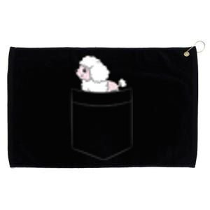 Poodle Dog In Pocket Funny Poodle Grommeted Golf Towel