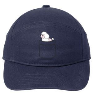 Poodle Dog In Pocket Funny Poodle 7-Panel Snapback Hat