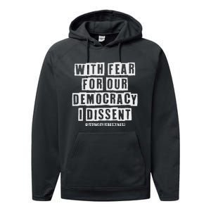 Pro Democracy I Dissent Strong Support Performance Fleece Hoodie