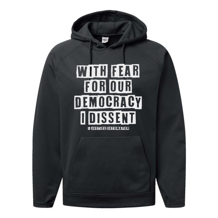 Pro Democracy I Dissent Strong Support Performance Fleece Hoodie