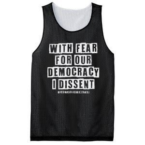 Pro Democracy I Dissent Strong Support Mesh Reversible Basketball Jersey Tank