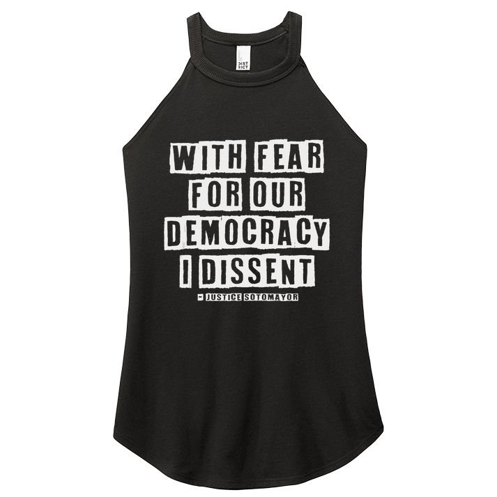 Pro Democracy I Dissent Strong Support Women's Perfect Tri Rocker Tank