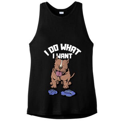 Pitbull Dog I Do What I Want Ladies PosiCharge Tri-Blend Wicking Tank