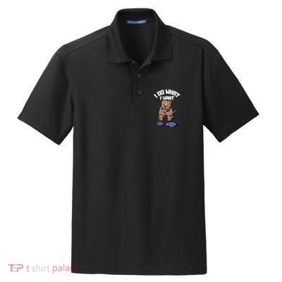 Pitbull Dog I Do What I Want Dry Zone Grid Polo