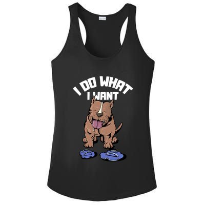 Pitbull Dog I Do What I Want Ladies PosiCharge Competitor Racerback Tank