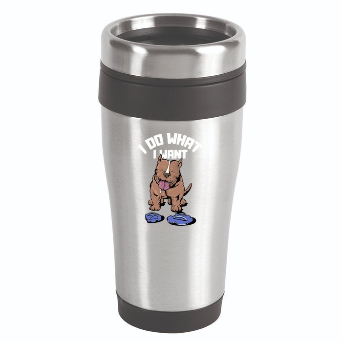 Pitbull Dog I Do What I Want 16oz Travel Tumbler