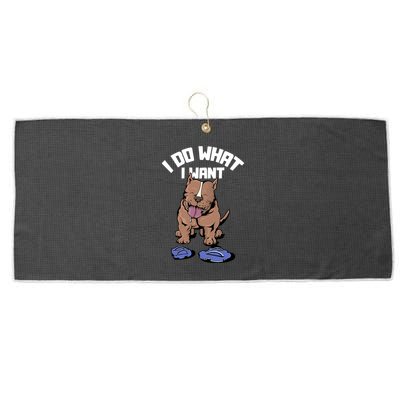 Pitbull Dog I Do What I Want Large Microfiber Waffle Golf Towel