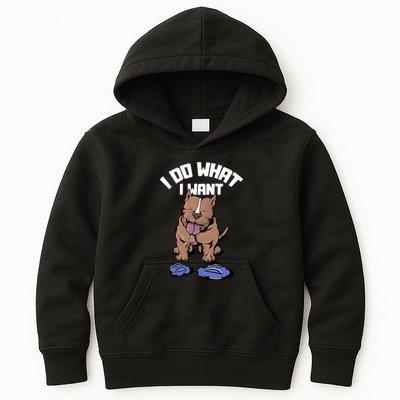 Pitbull Dog I Do What I Want Kids Hoodie
